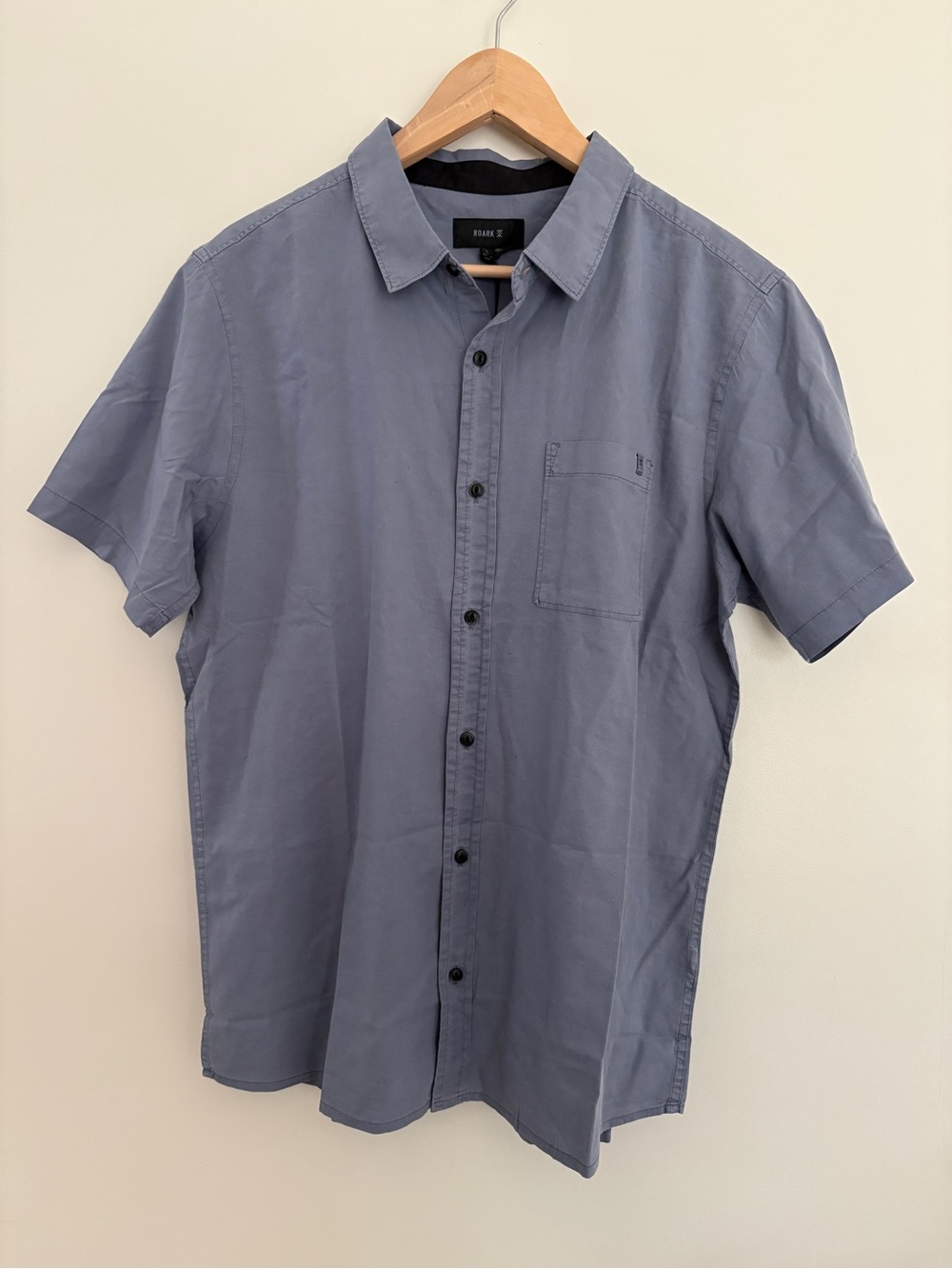 Roark NEW Men's Short Sleeve Button-Up Shirt in Slate Blue L